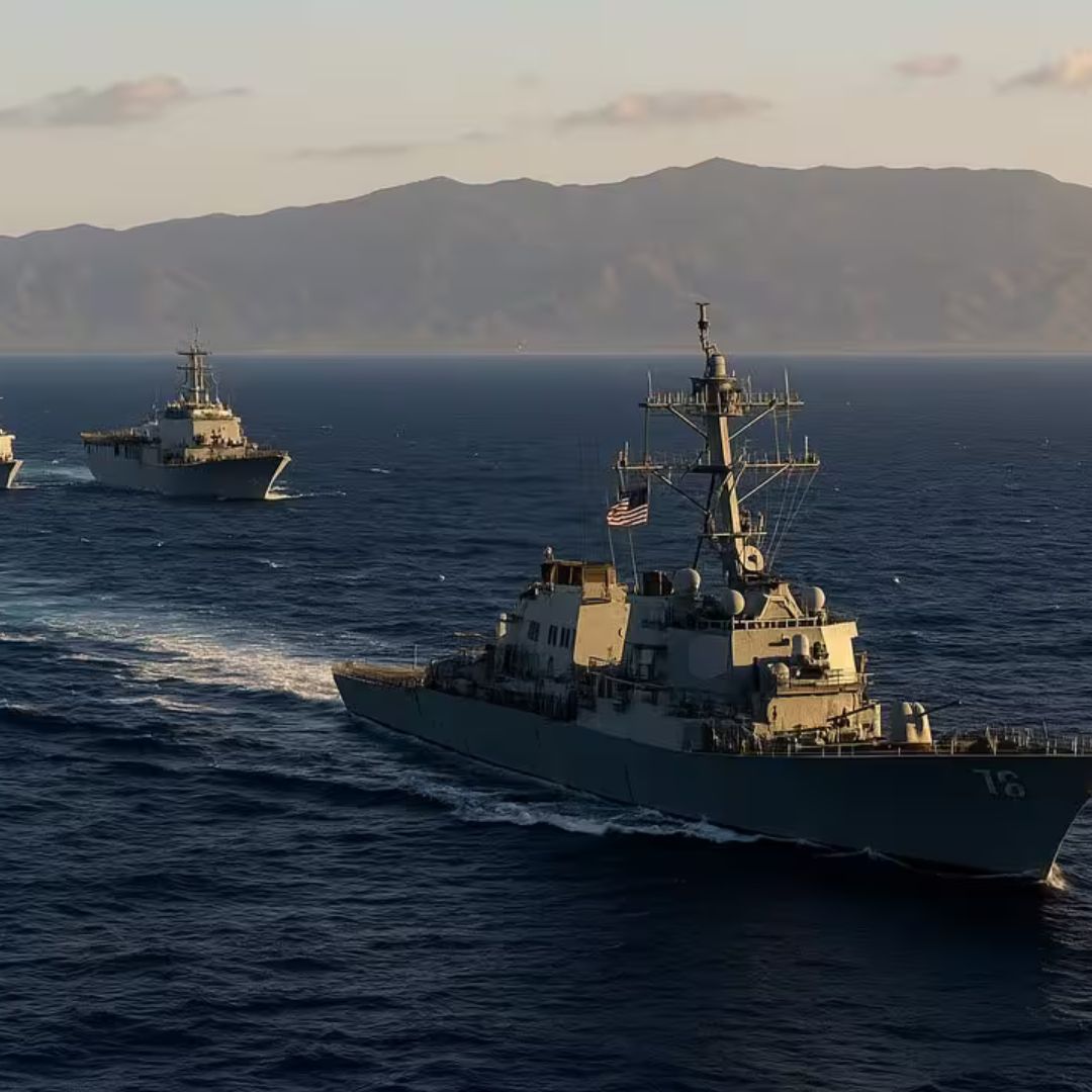 Barcos norteamericanos frente a Venezuela
