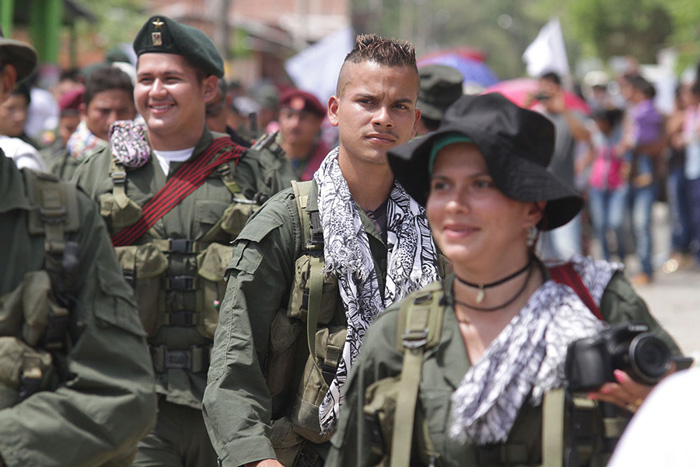 Guerrilleros de las FARC en el proceso de paz.